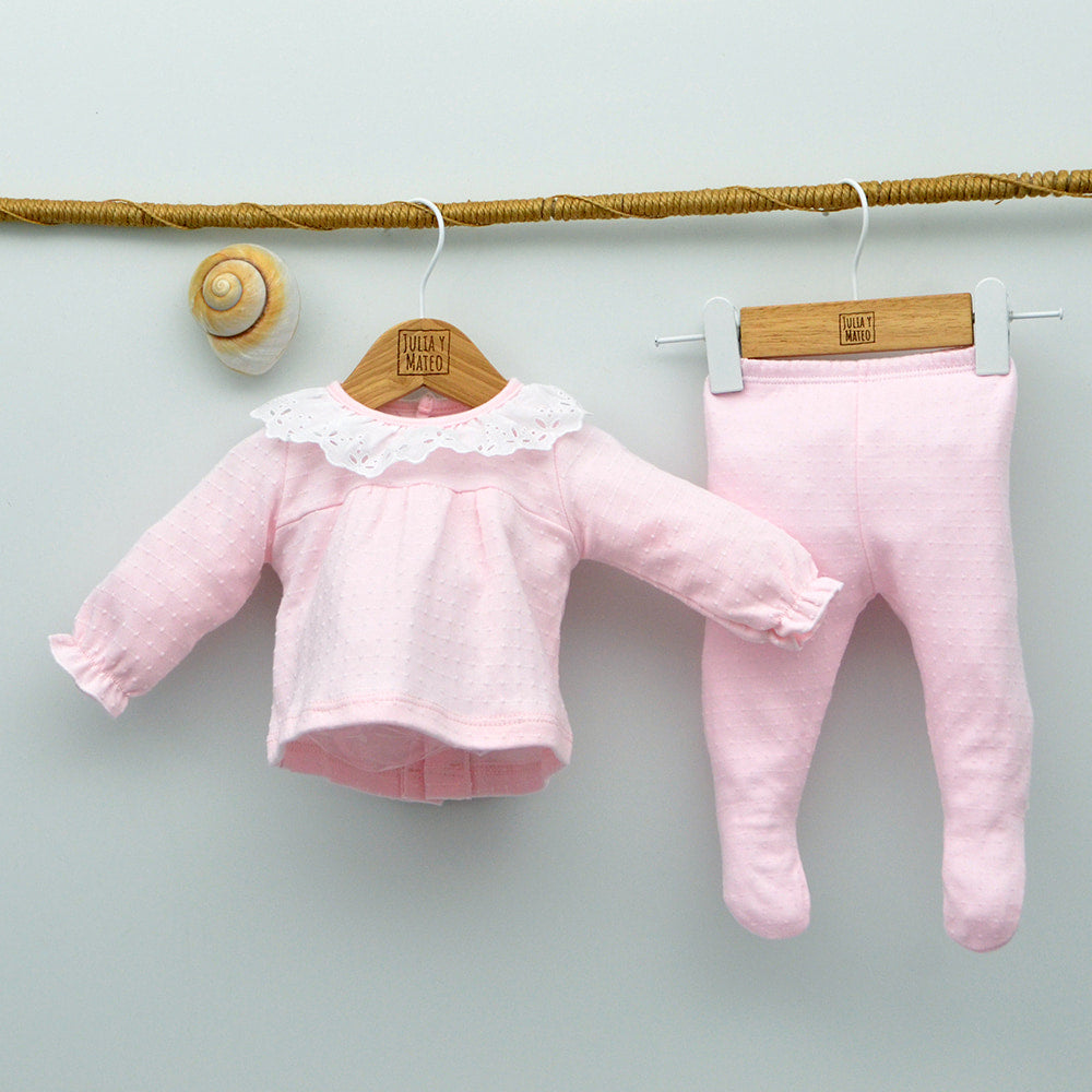 Conjunto polaina algodón color rosa | Tienda online para bebés – JuliayMateo