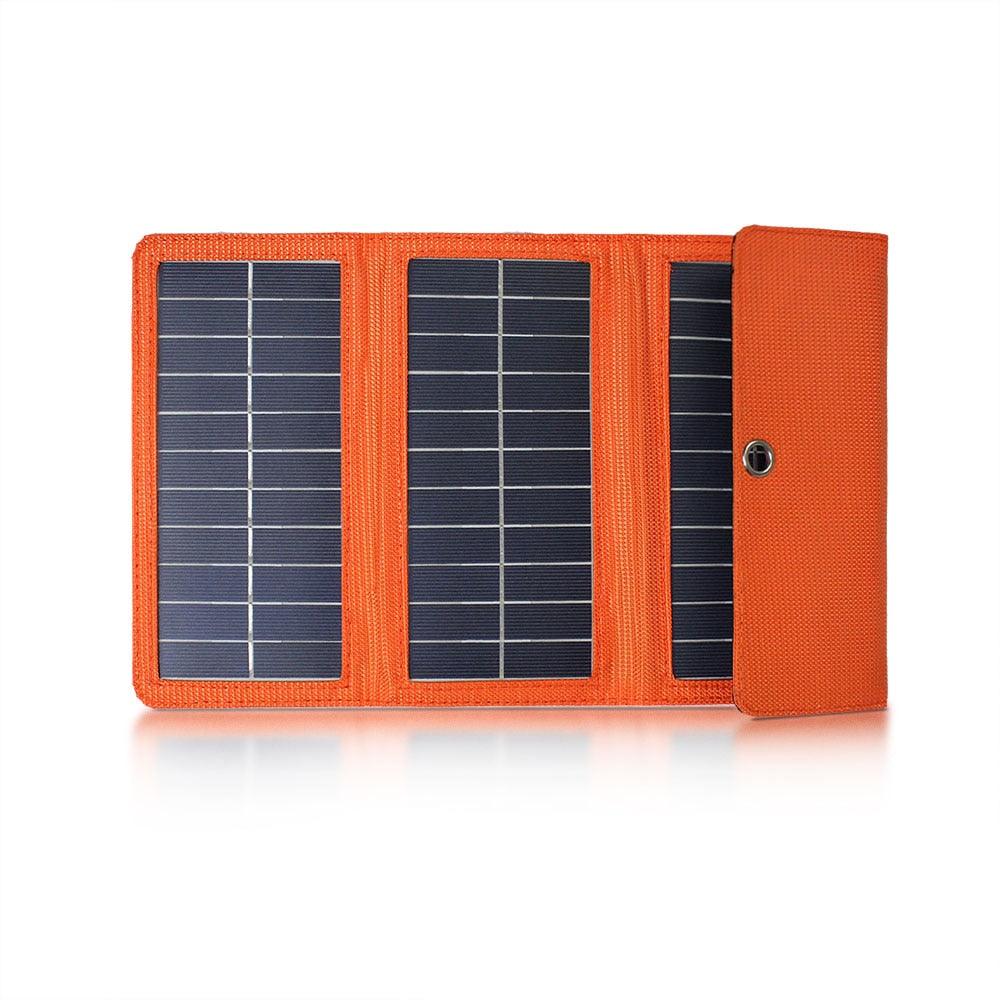 Black Black YANDA 7W Portable Solar Panel Charger for Mobile Phone iPhone High Efficiency Foldable Solar Charger USB Battery Charger for Hiking Camping 