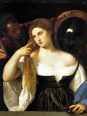 painting of woman with a mirror-louvre museum-renaissance painter-www.rdalchemy.com