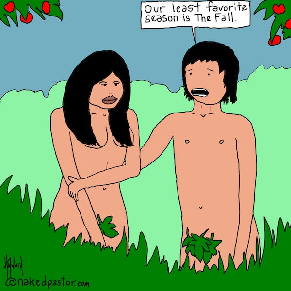 Adam and Eve and The Fall Digital Cartoon