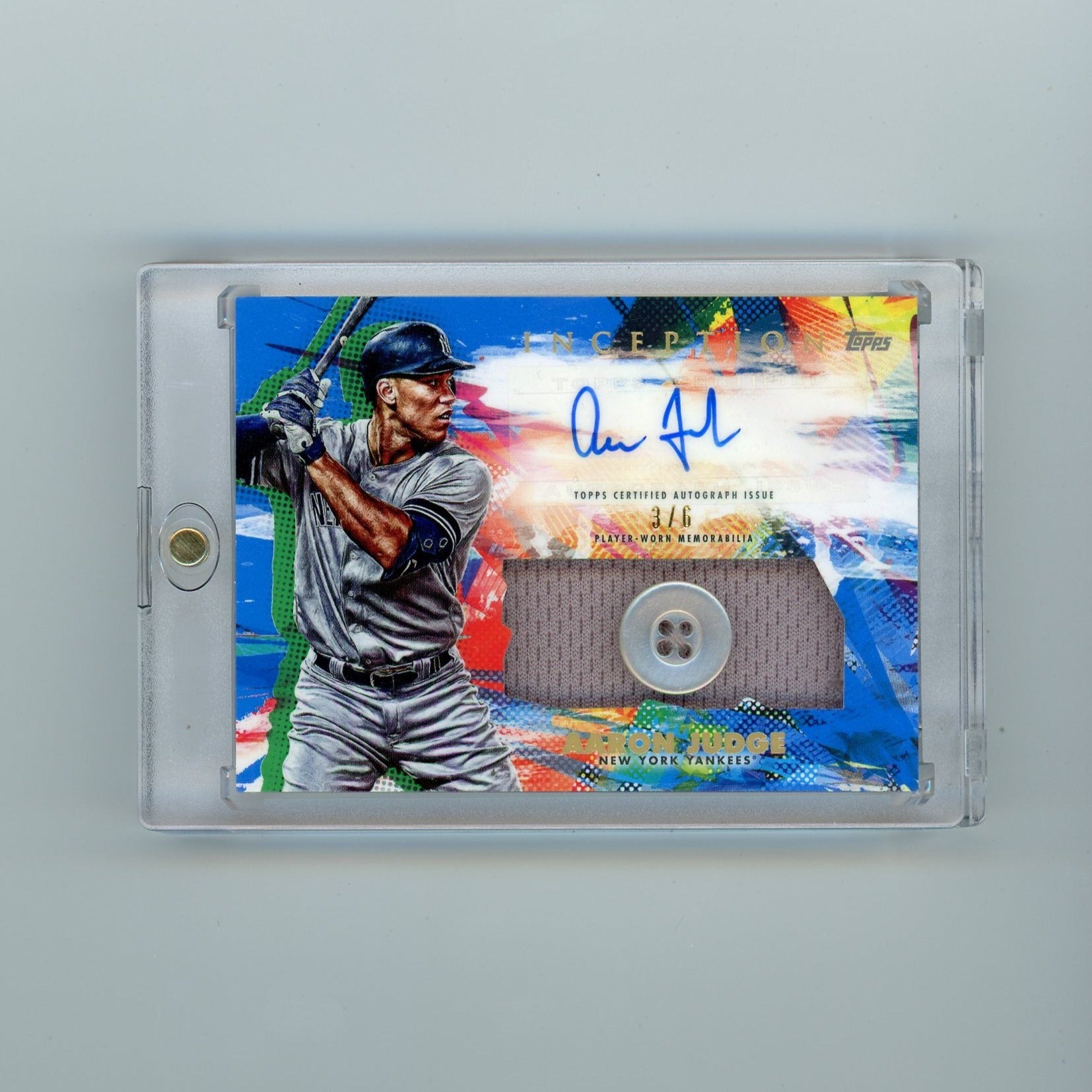 Aaron Judge 2020 Topps Inception Auto Button 3/6 #IAP-AJ – Piece