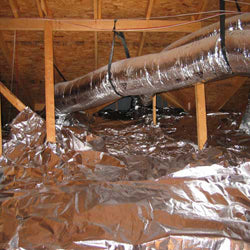 radiant barrier installed on attic floor