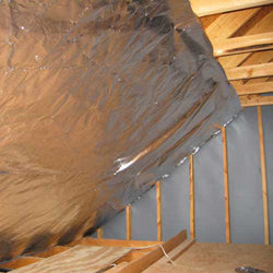 installation of radiant barrier on rafters