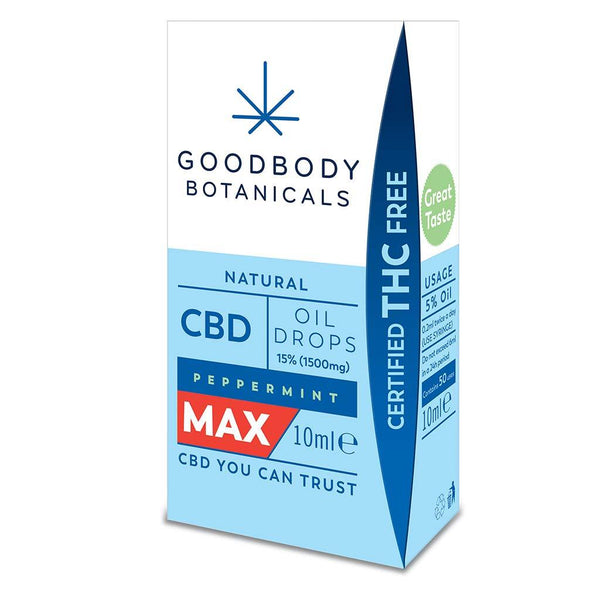 Goodbody Botanicals - Max CBD Oil Drops 15% (1500mg) Peppermint 10ml