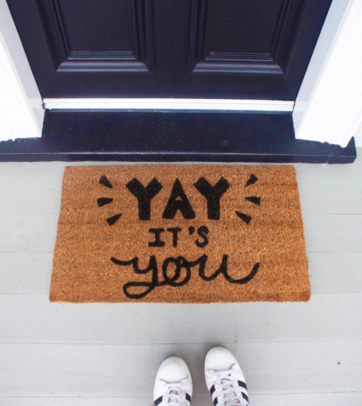 custom doormat Yay it’s you doormat home doormat cute doormat hello welcome doormat outdoor doormat