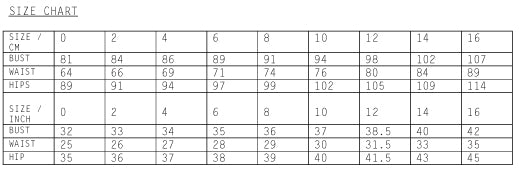 Charlotte Kan Sizechart