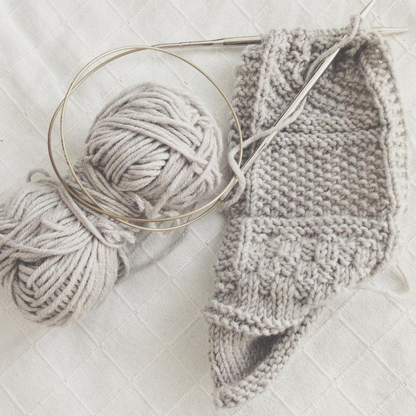 swatching for a knit scarf design
