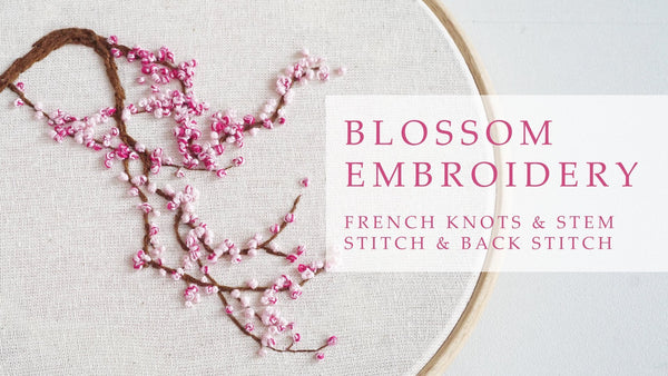 Tutorial how to embroider cherry blossom