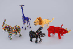 Hand made from recycled materials beaded African Animals 