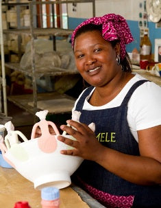 Artisan at Zizamele hand made ceramics #Blacklivesmatter