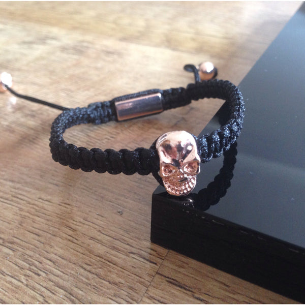 rose gold skull bracelet