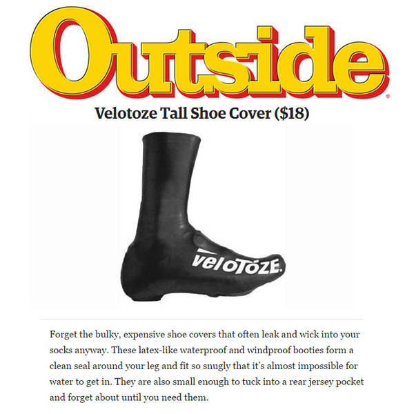 Outside Magazine Includes veloToze Shoe Covers in Top Bike Accessories List 