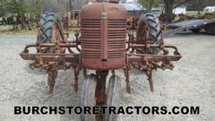 Farmall C tractor with 2 row cultivator