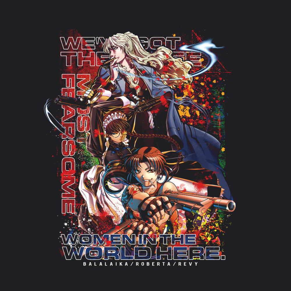 BLACK LAGOON』地球で一番おっかない女の上位三人のフルカラーTシャツ