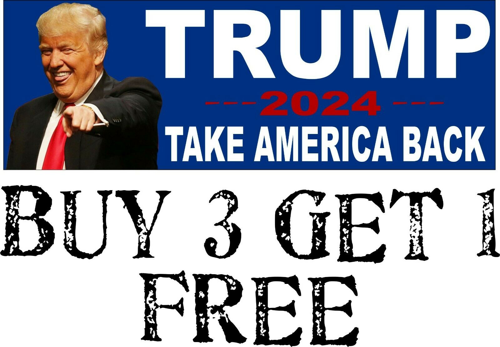 Trump President Take America Back Maga 2024 Bumper Sticker 87 X 3 Trump 2024 Powercall