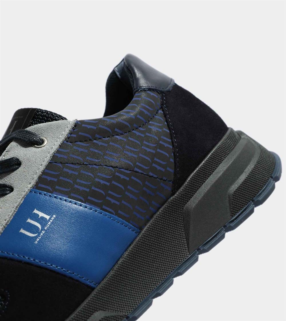 UHF04 RUNNER | BLACK BLUE REFLECTIVE MONOGRAM