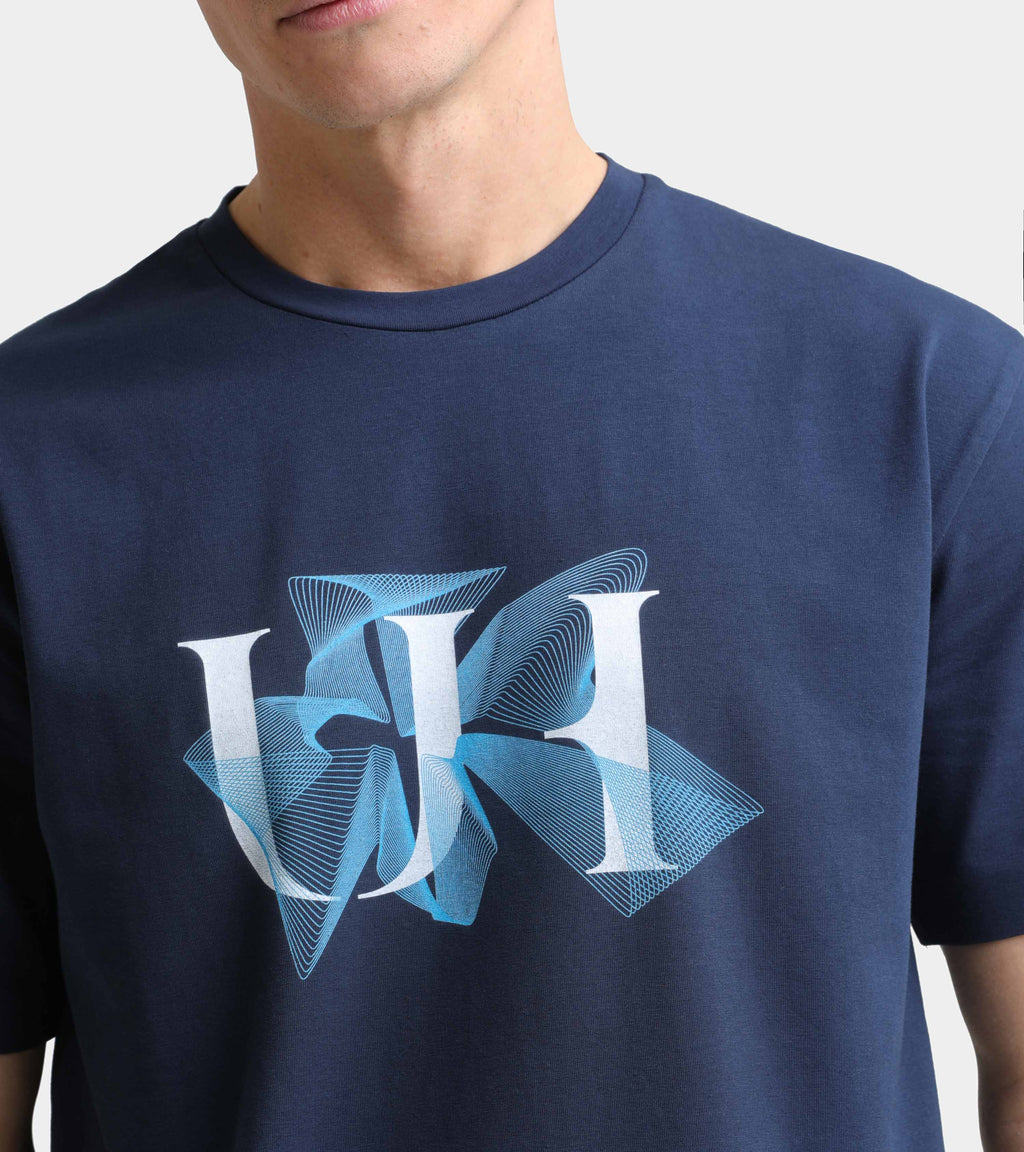 UH09 WARP GRAPHIC T-SHIRT | NAVY