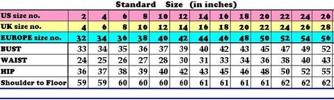 US Size Chart