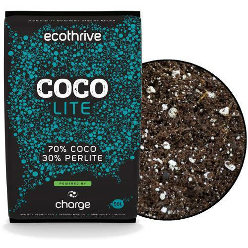 70% Coco with 30% Perlite Ecothrive Charge Coco Lite Mix 50L Pre Blended with 