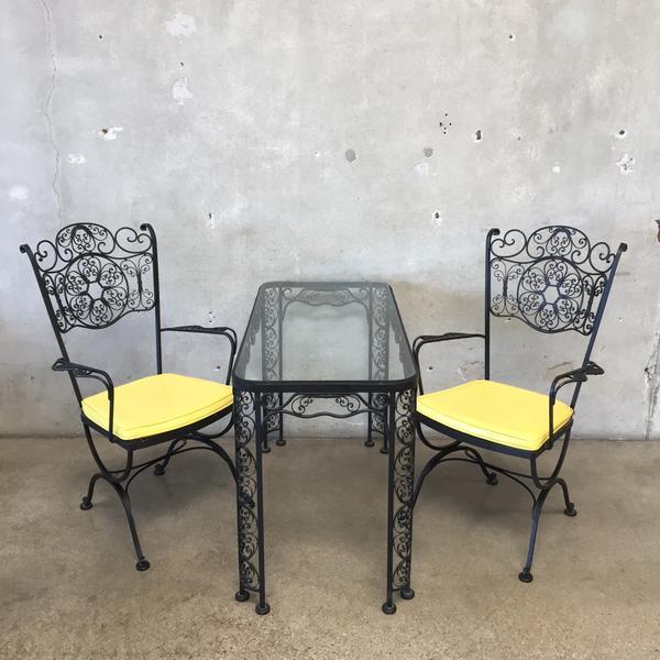 Russell Woodard Three Piece Black Iron Patio Set Urban Americana