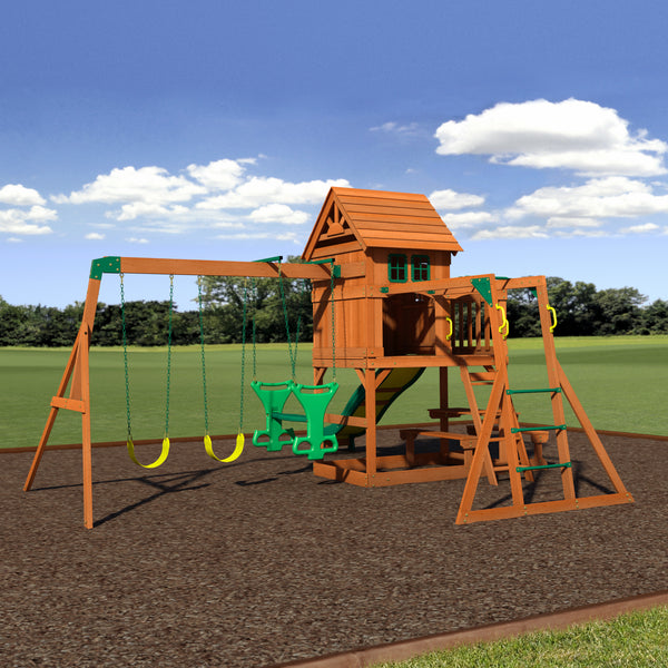 springboro wooden swing set