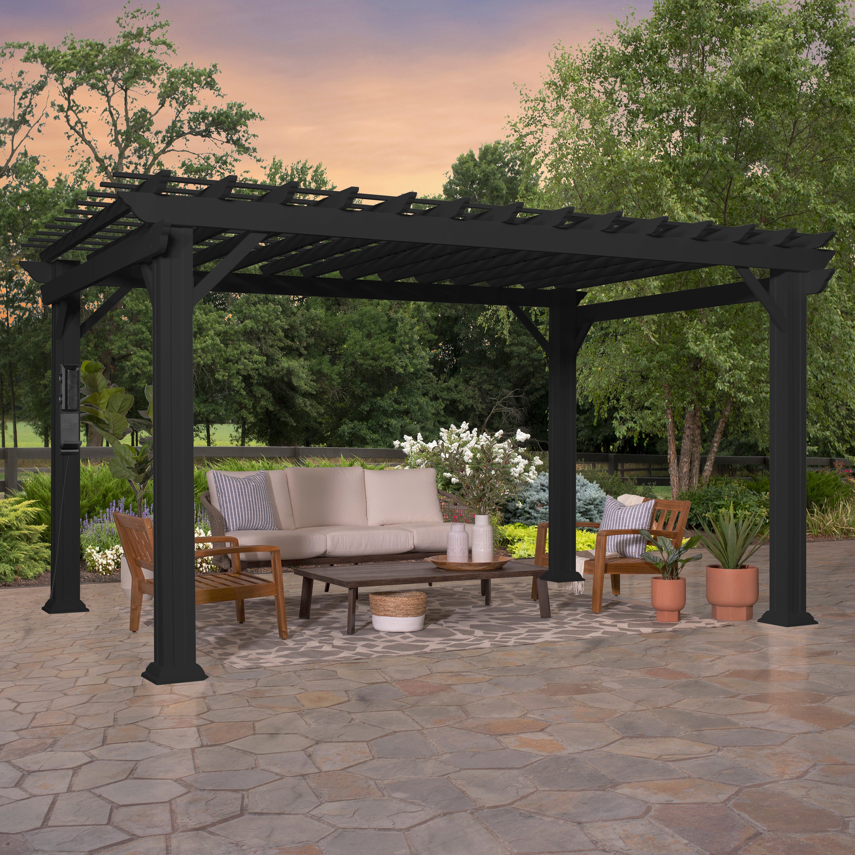 gesloten Kwalificatie schoner 14x10 Stratford Traditional Steel Pergola With Sail Shade Soft Canopy –  Backyard Discovery