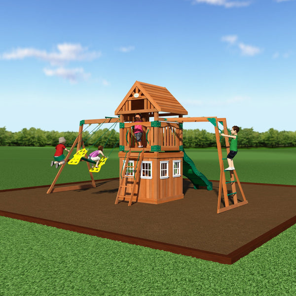 Castle Peak Wooden Swing Set