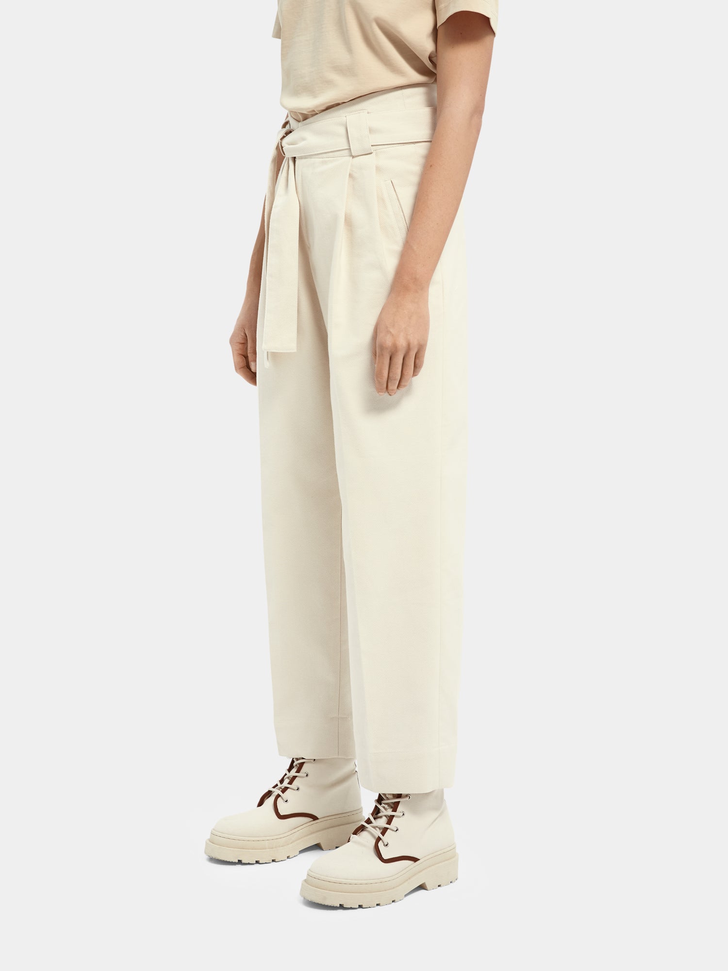 High-rise twill trousers - Ecru - Scotch & Soda