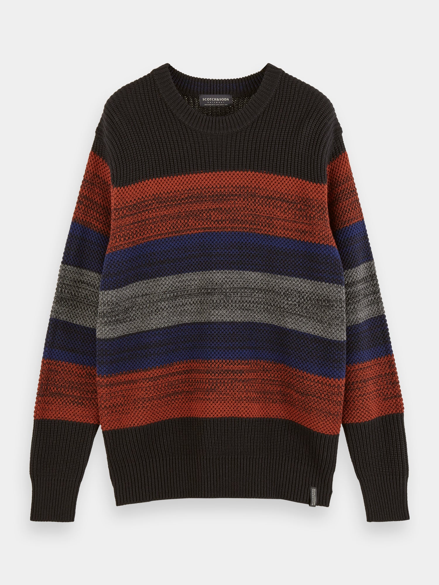 Wool-cotton blend multicolour stripe knit - Scotch & Soda
