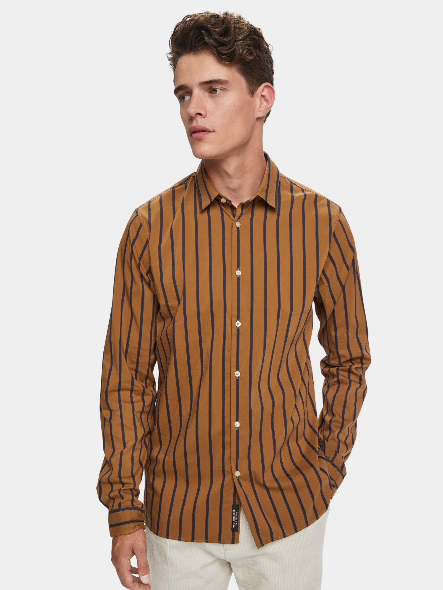 Stretch cotton-blend striped shirt - Scotch & Soda