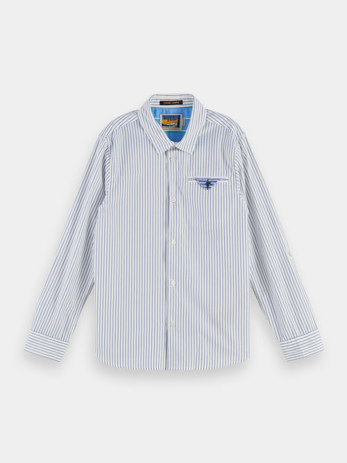 100% cotton long sleeve collared shirt - Scotch & Soda