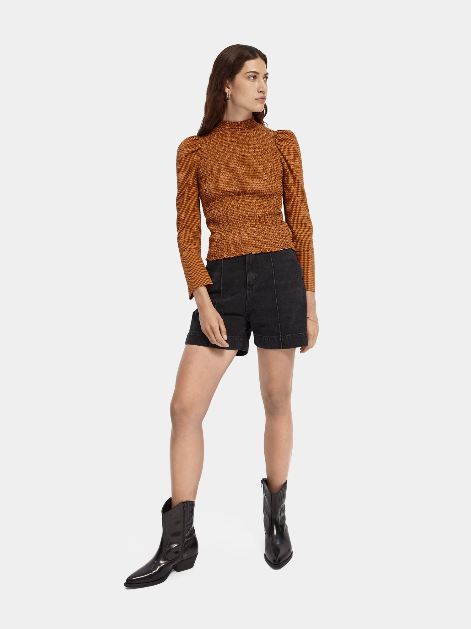 Smocked high neck top - Scotch & Soda