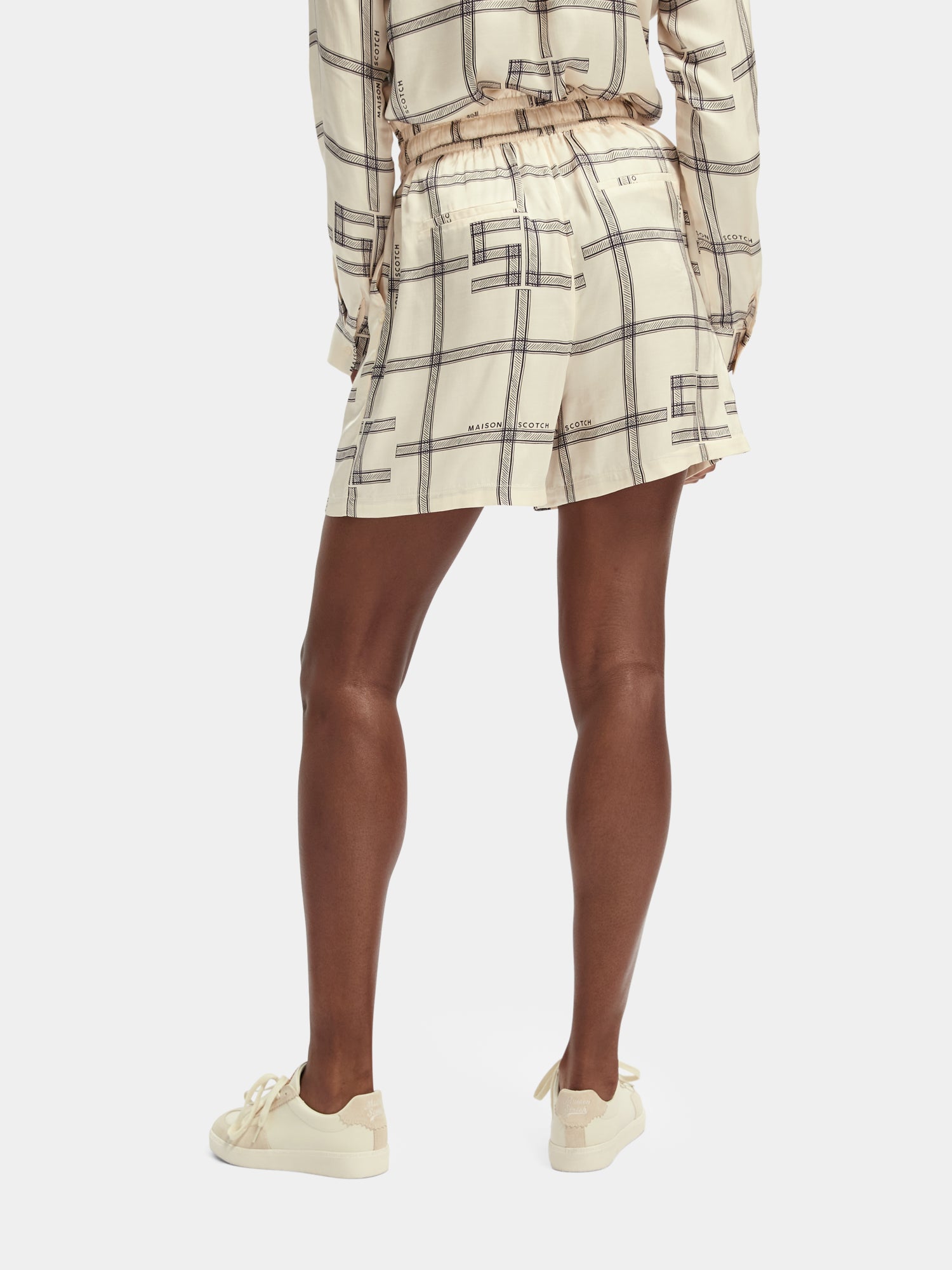 Drapey high waist printed shorts - Scotch & Soda
