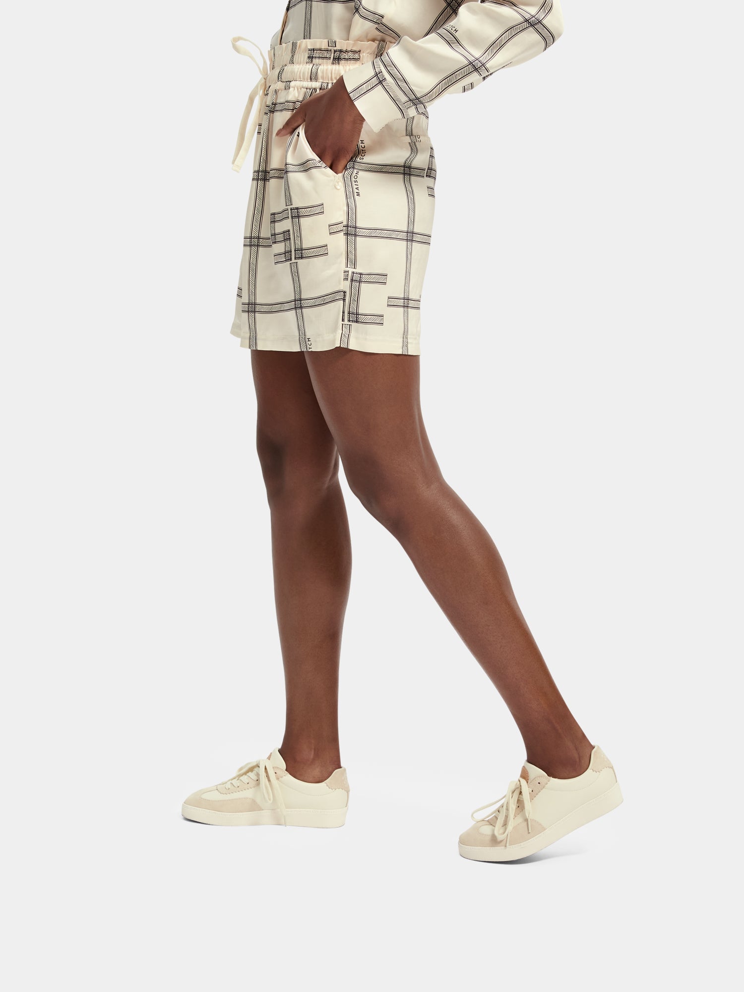 Drapey high waist printed shorts - Scotch & Soda