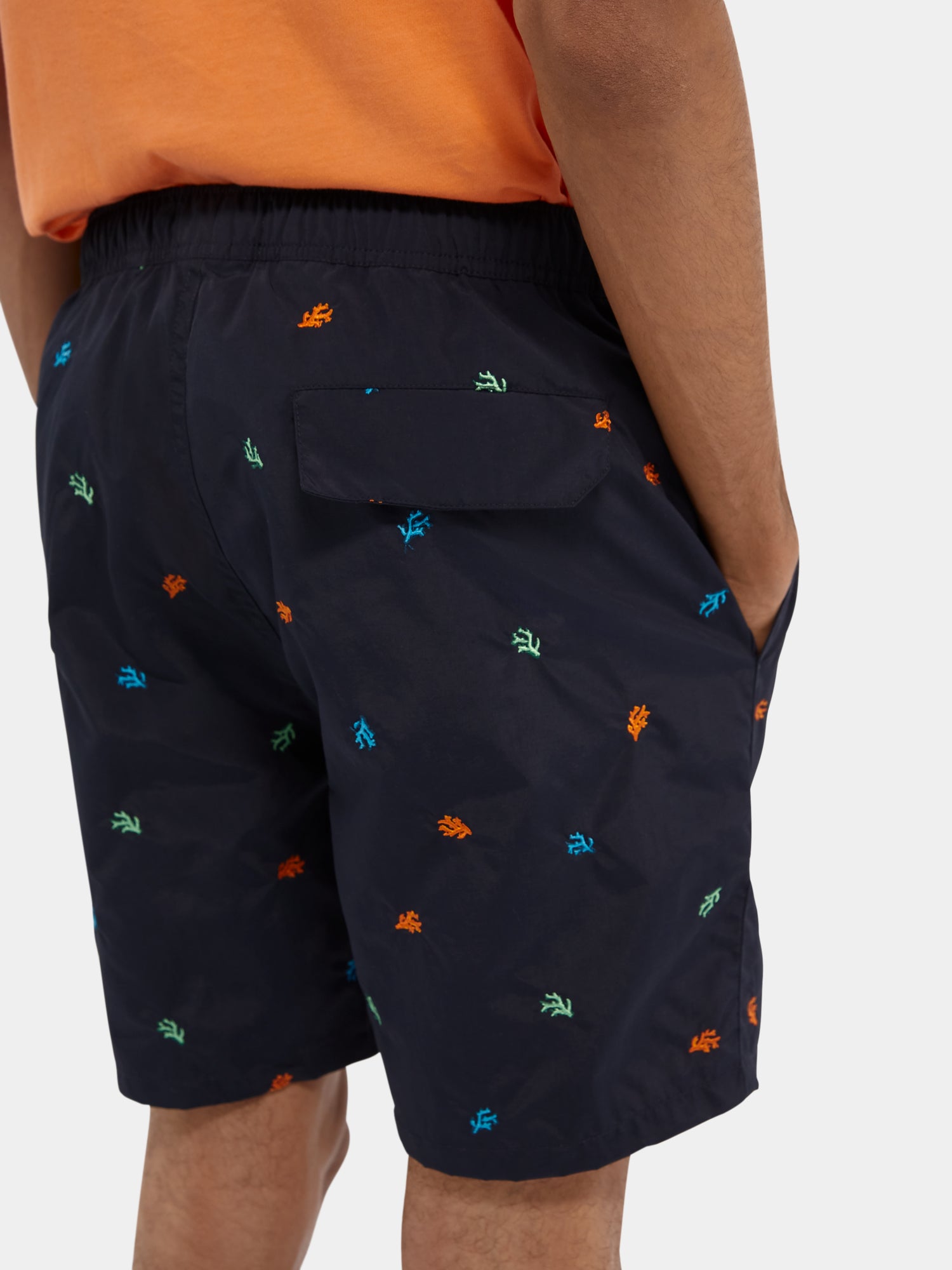 Embroidered mid-length swim shorts - Scotch & Soda