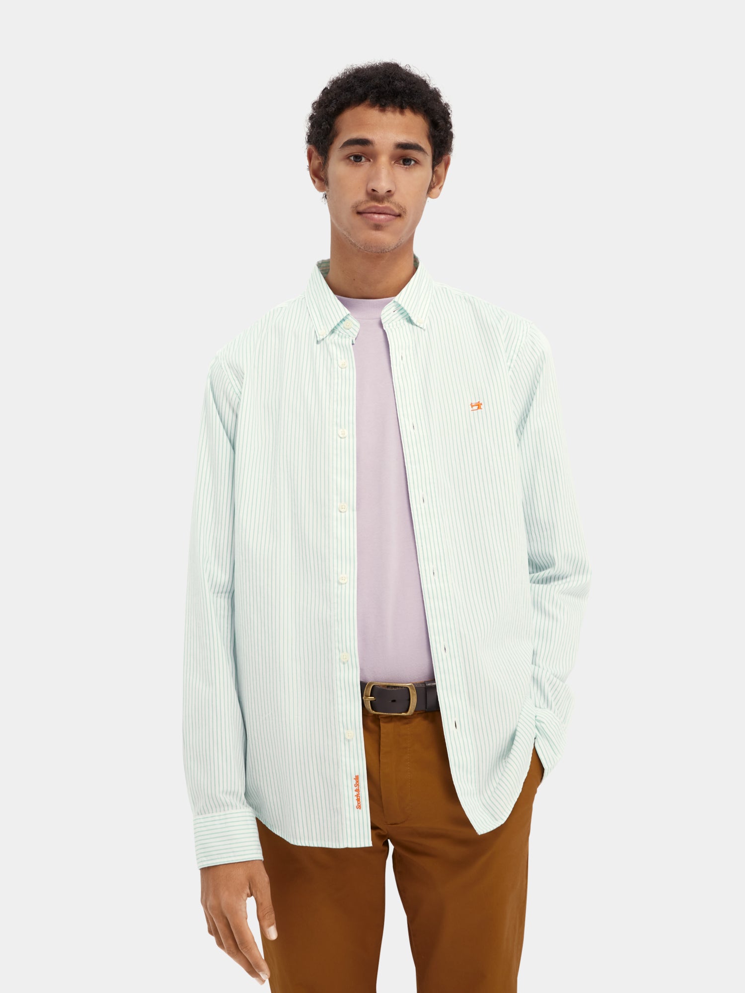 Striped organic cotton oxford shirt - Scotch & Soda