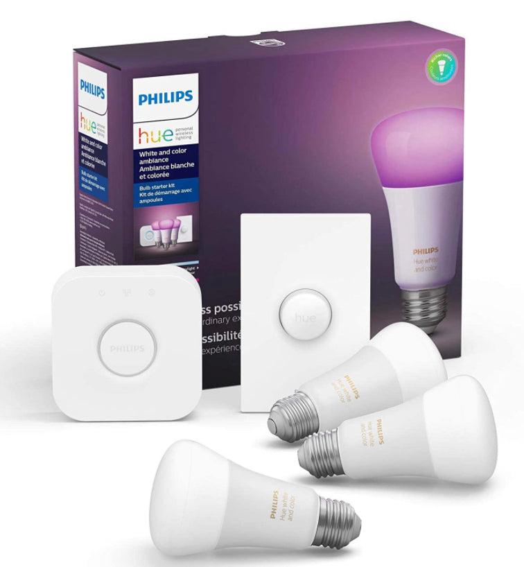 and color LED smart button light bulb kit