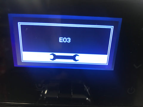 Error code on display panel of superautomatic espresso machine by Saeco