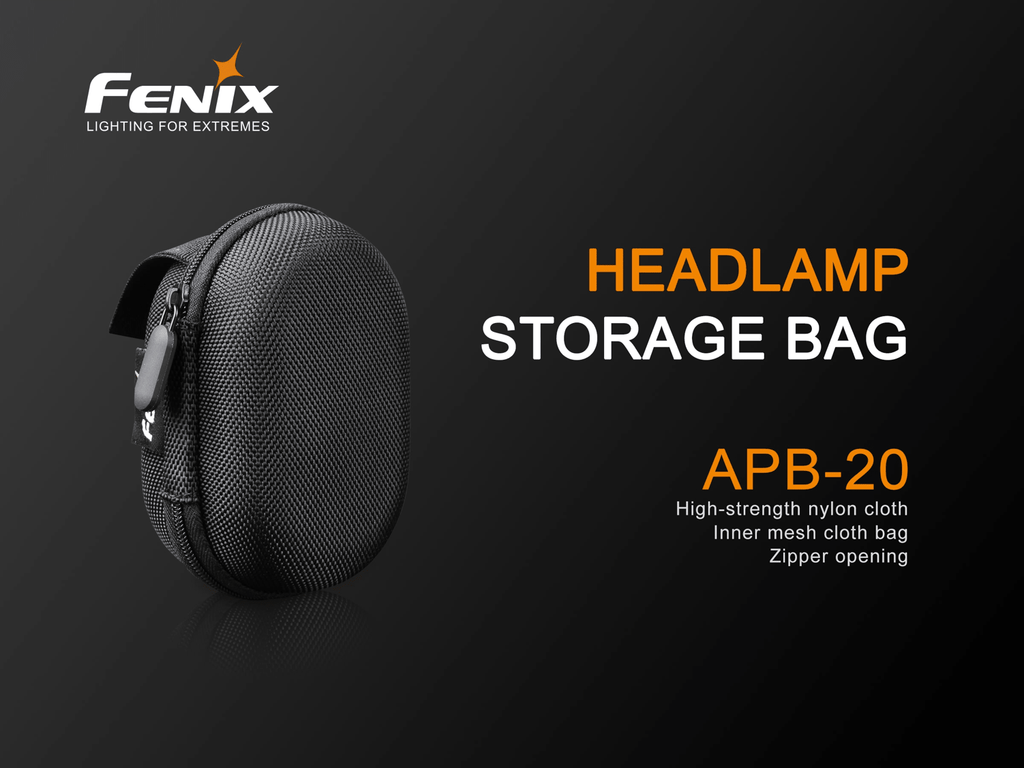 Fenix APB-20 Headlamp Bag / Pouch for Storage or Outdoor Travels, Headlamp storage bag, Compact Tough Pouch