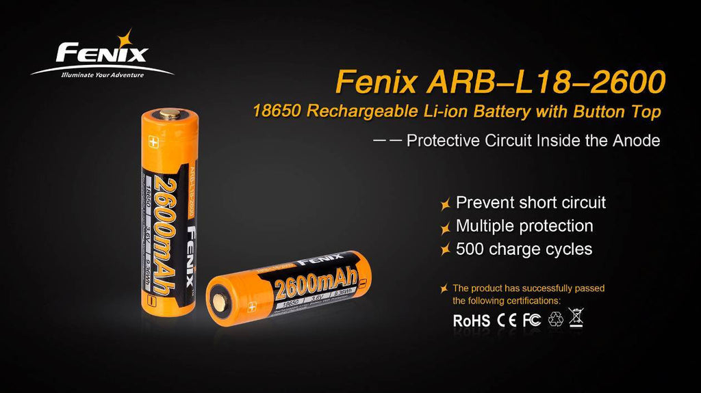 Fenix 2600mAh 18650 Rechargeable Battery in India