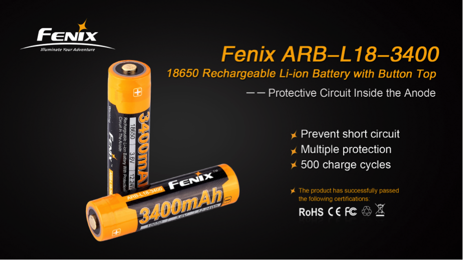 Fenix 18650 3400mAH Button Top BIS CERTIFIED in India