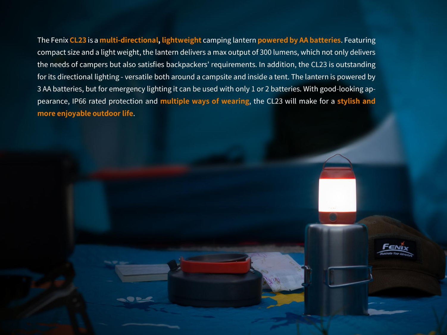Fenix CL23 LED Camping Lantern in India, Camping Site Light for Adventures, Trails and Hiking, Emergency Light, Highly Portable Lightweight LED Light 