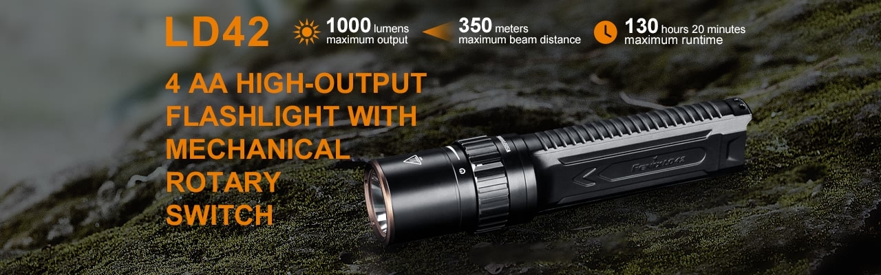 Fenix LD42 LED Flashlights in India, AA Battery Torch in India, Upgrade of Fenix LD41, Powerful Durable Compact Torch for Outdoors Work and EDC
