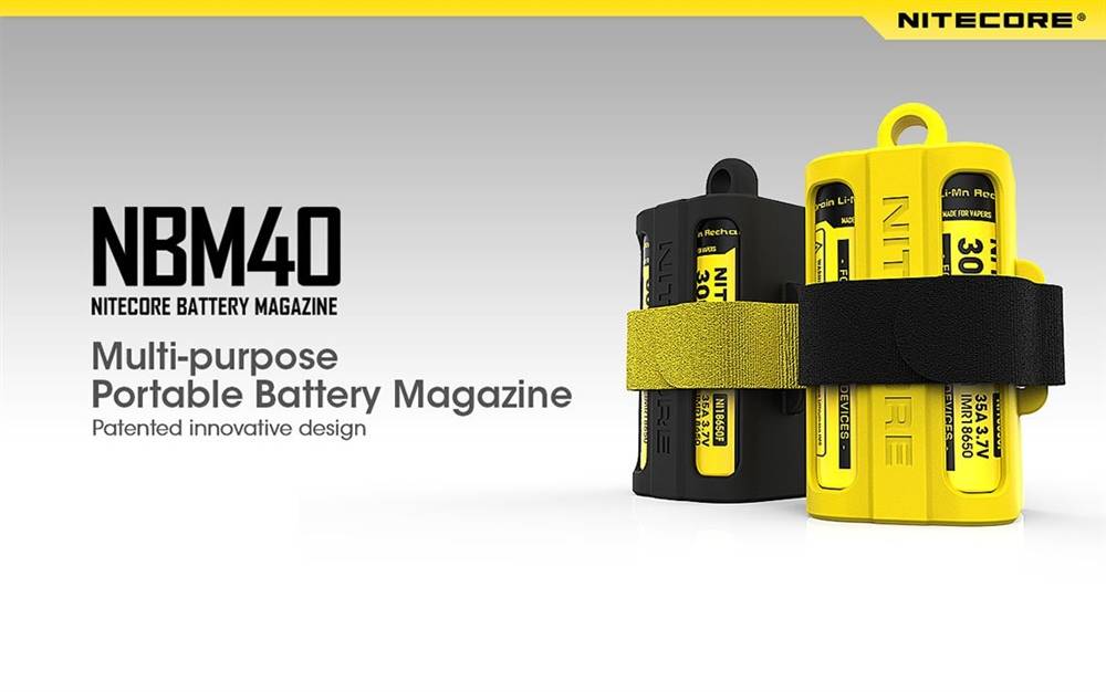 Nitecore NBM40 Multi-Purpose Portable Battery Magazine Organiser, Storage for Lithium Ion Batteries, Compact, Lightweight battery Holder