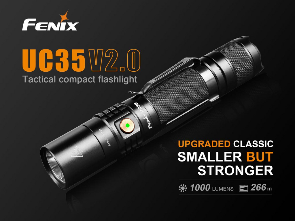 Fenix UC35 V2.0 LED Flashlight, 1000 Lumens Torch, USB Rechargeable Flashlight, Everyday carry Duty Flashlight in India