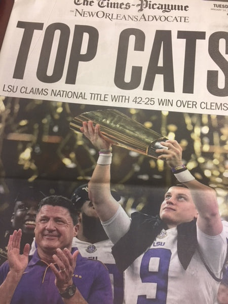 LSU Student Newspaper The Daily Reveille 01/16/2020 Covers National Championship 