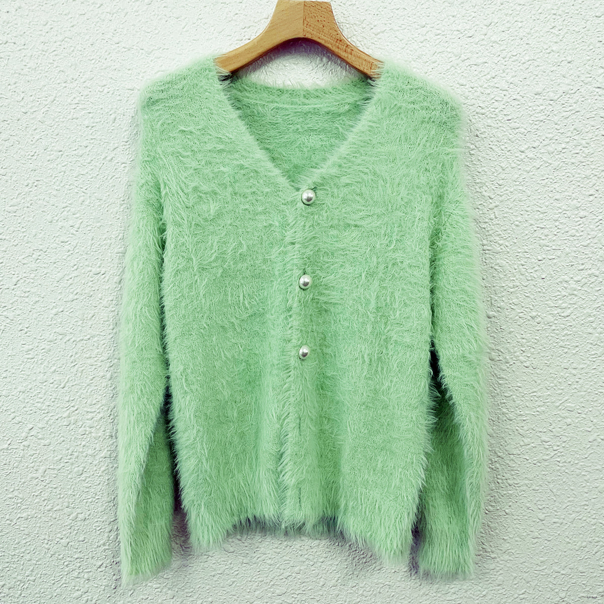 TAKUYA∞着用 BECOME TREE Fur knit cardigan