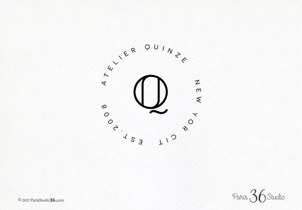 Vintage Badge Geometric Minimalist Monogram Logo Design