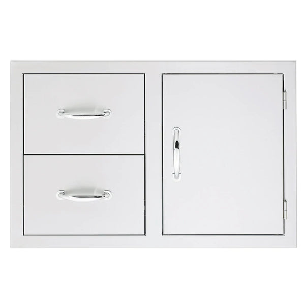 American Made Grills 33 Inch 2 Drawer & Access Door Combo with Masonry Frame