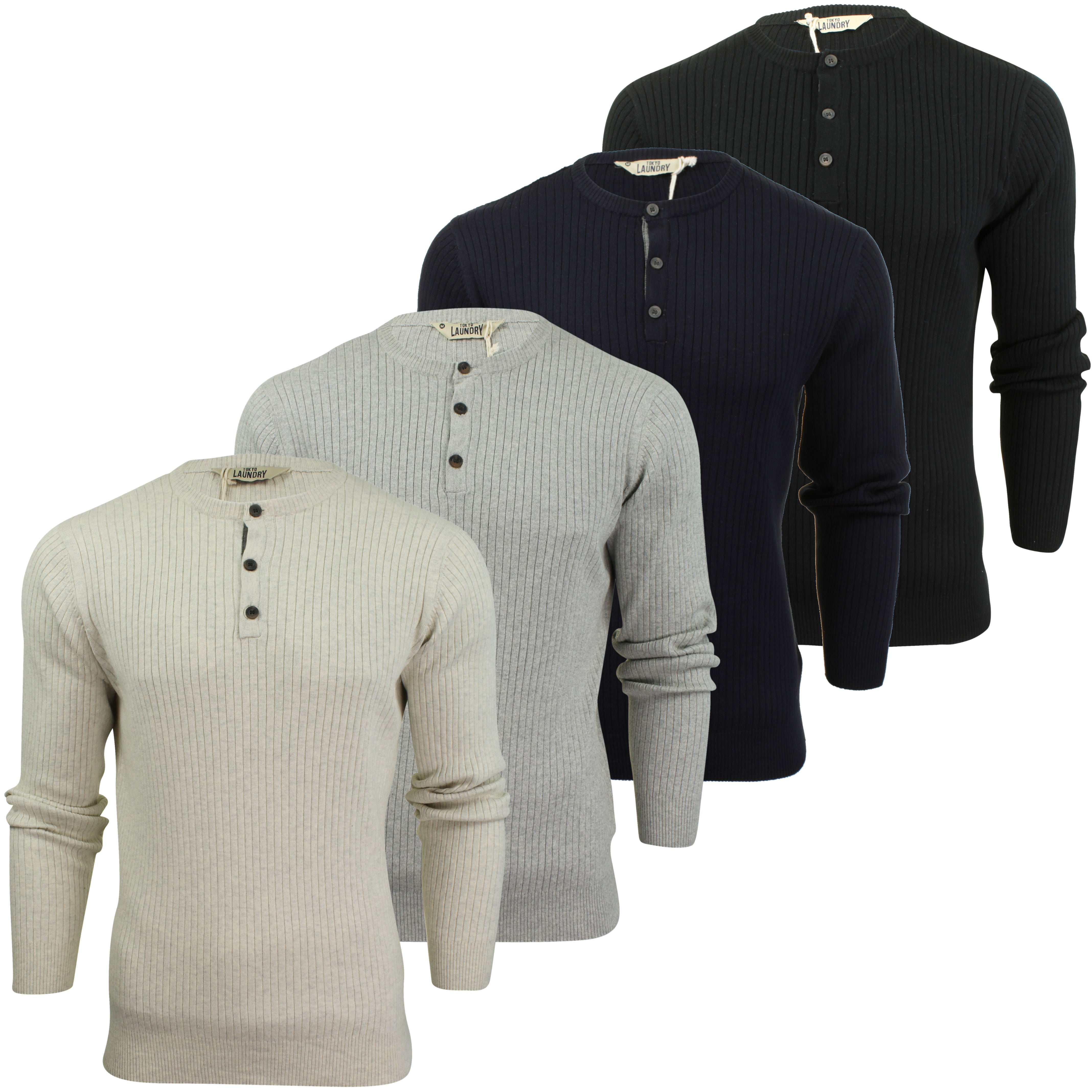 Mens Grandad Jumper by Tokyo Laundry 'Brookmere' Long Sleeved-Main Image